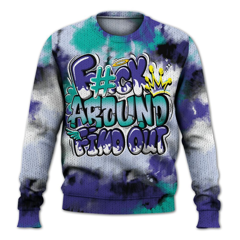 Sweater To Match Retro Grape 5s - FK Around Find Out Graphic