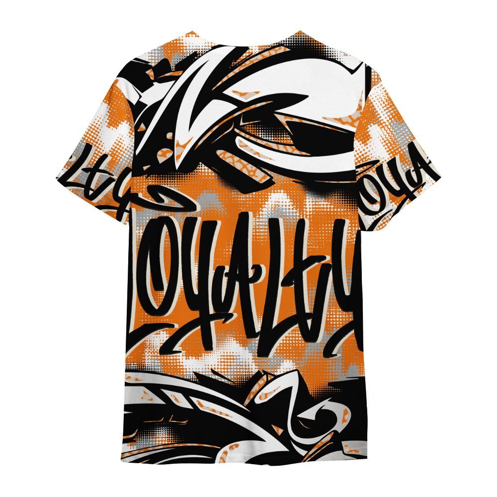 Shirt To Match Orange Citrus 3s - Loyalty Out Value Graffiti All Over Print