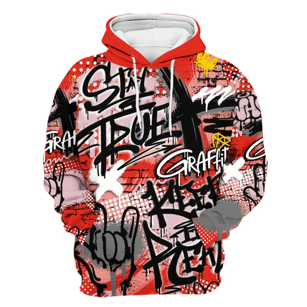 Hoodie To Match Air Force 1 Low GS Valentine's Day - True It Real Graffiti Streetwear All Over Print