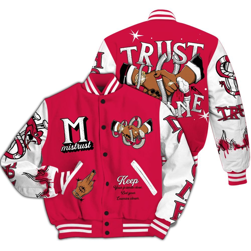 Varsity Jacket To Match Black Toe 14s - Trust No One Snake-Bite Street Style All Over Print