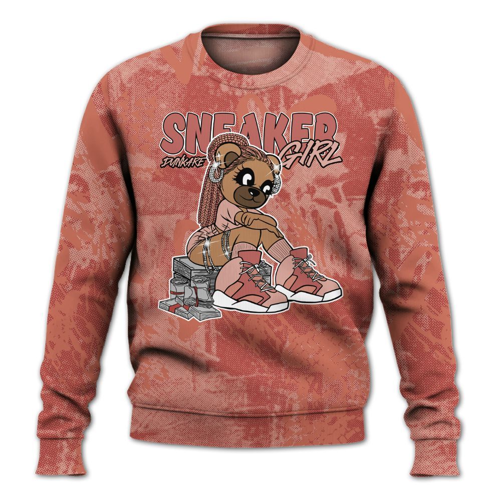 Sweatshirt To Match Dune Red 13s - Sneaker Girl Bear Heart Grunge All Over Print