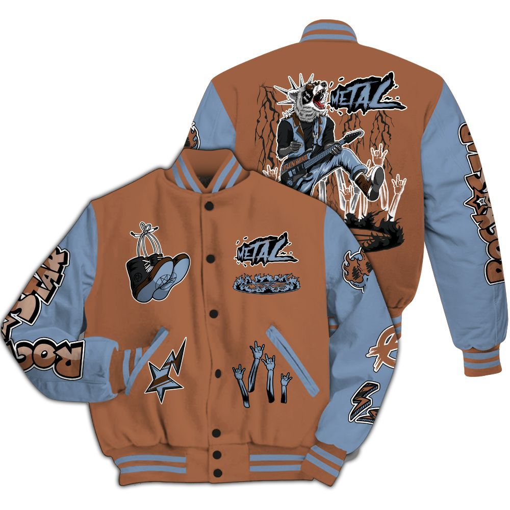 Varsity Jacket To Match Air Foamposite Metallic Copper - Punk Rock Raccoon All Over Print