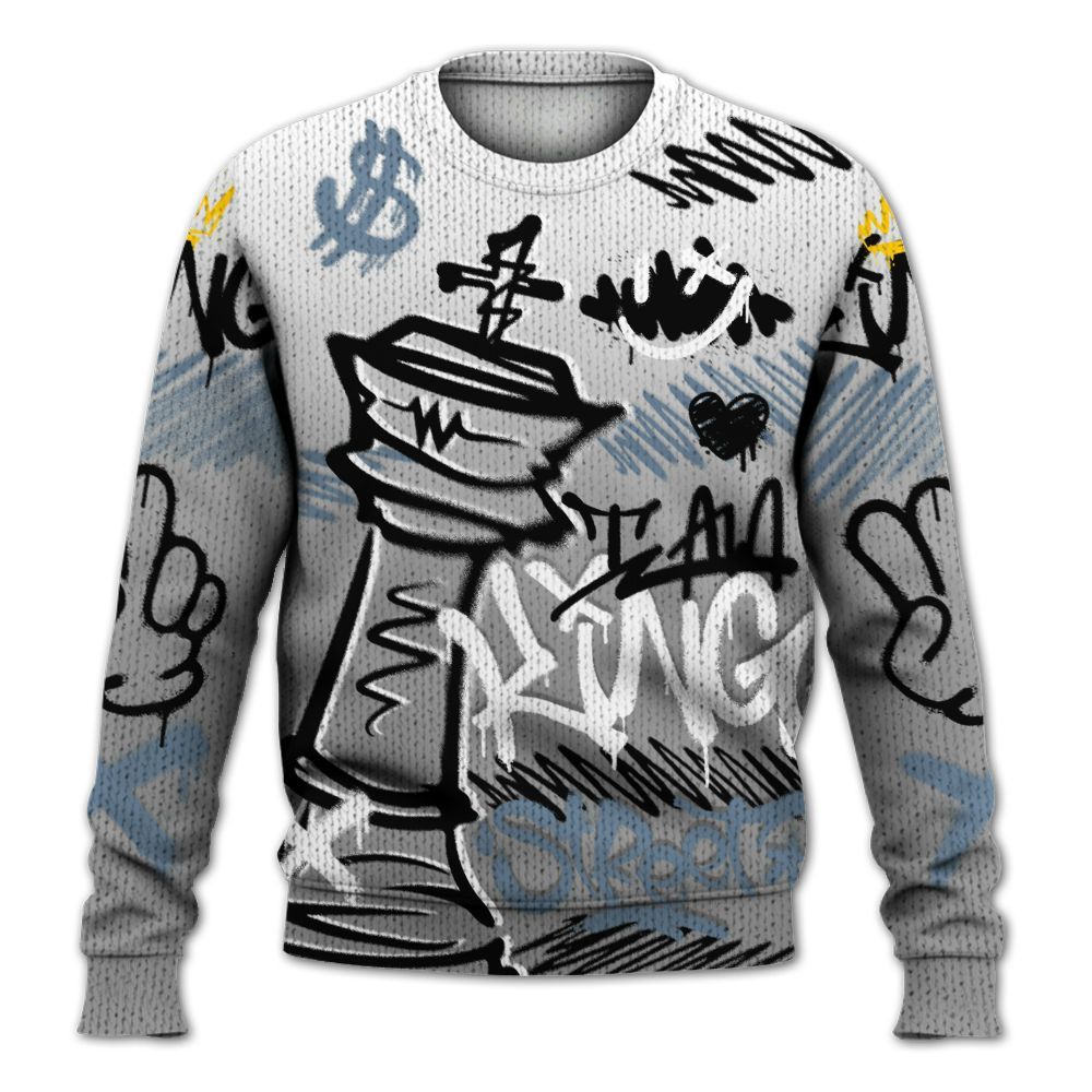 Knitted Sweater To Match Black Chrome 6s - Street King Chess Streetwear