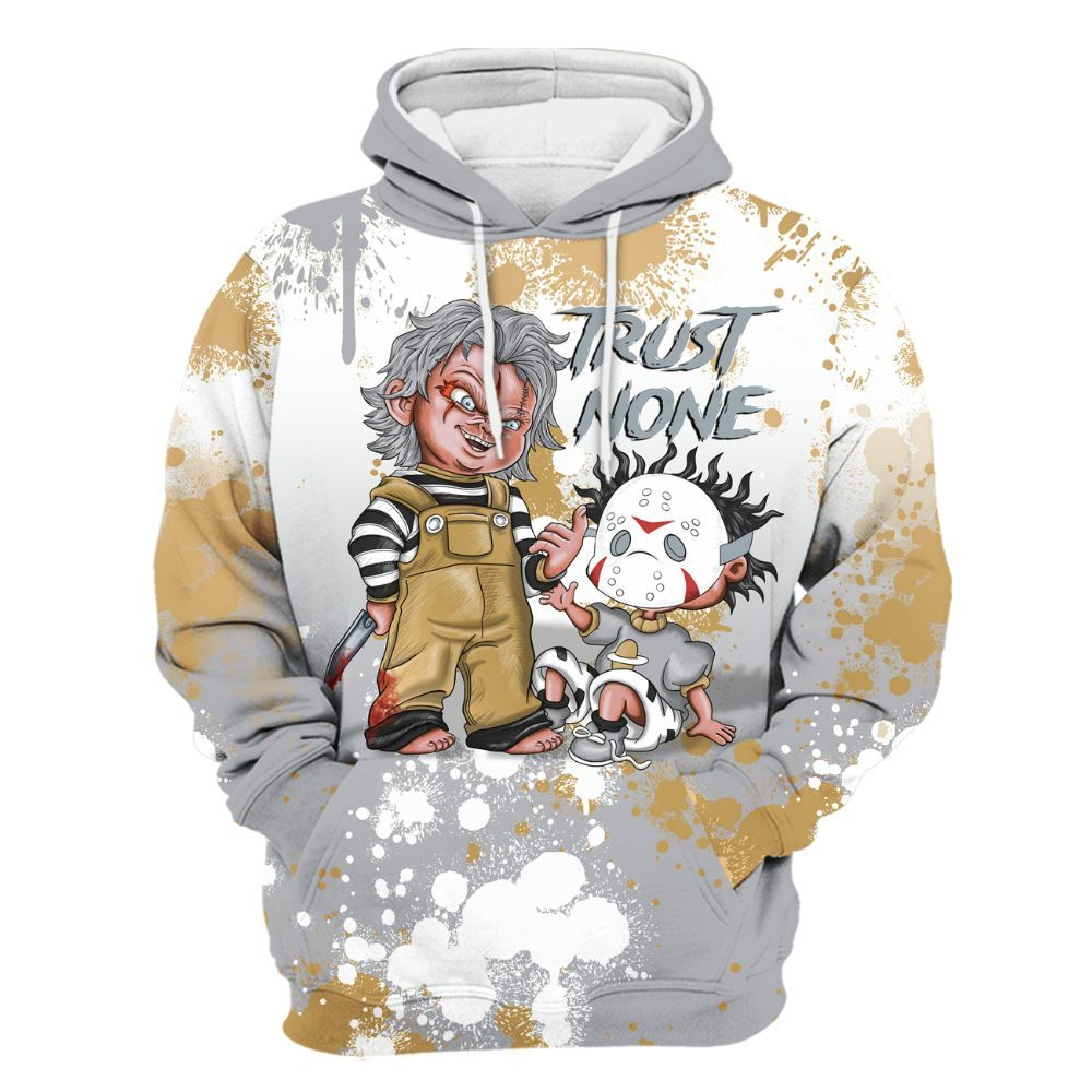 Hoodie To Match Retro High OG Cool Grey 1s - Trust No One Scary All Over Print