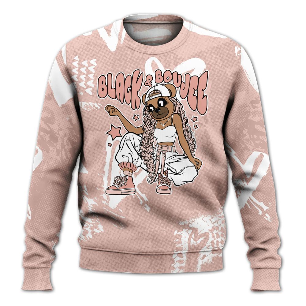 Sweatshirt To Match Low Legend Pink 11s - Boujee Girls Bear Heart Grunge All Over Print