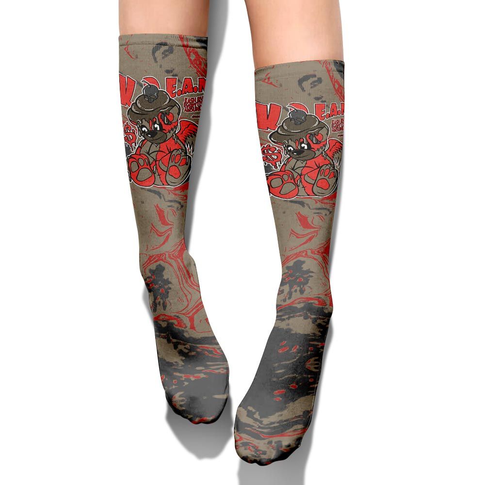 Sock To Match Olive 9s - Loot Bear Liquid