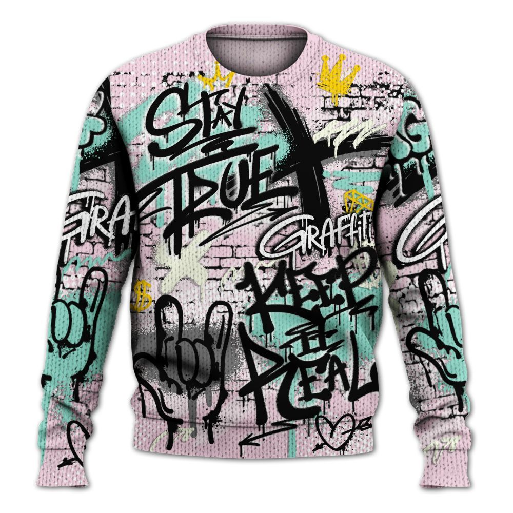 Knitted Sweater To Match Retro Easter 5s - True It Real Graffiti Streetwear