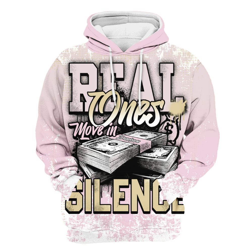 Hoodie To Match Denim Iced Carmine 4s - Move In Silence Money Street Retro All Over Print