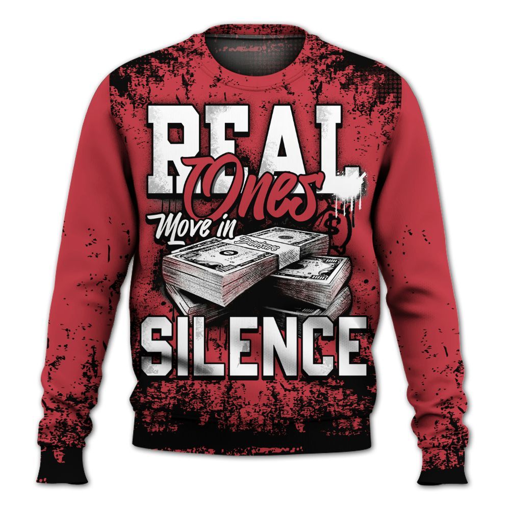Sweatshirt To Match High OG University Red Dark Powder Blue 1s - Move In Silence Money Street Retro All Over Print
