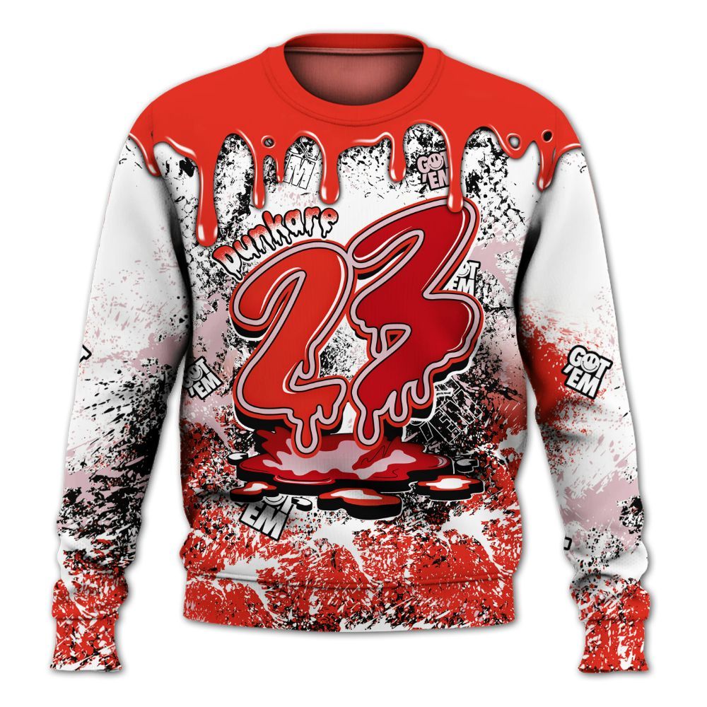 Sweatshirt To Match Air Force 1 Low GS Valentine's Day - Dripping 23 Drip All Over Print