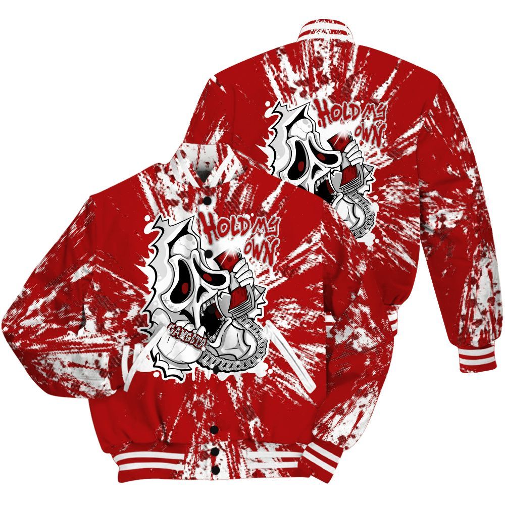 Varsity Jacket To Match Red Taxi 12s Shirt - Hold My Own Graphic Halloween All Over Print