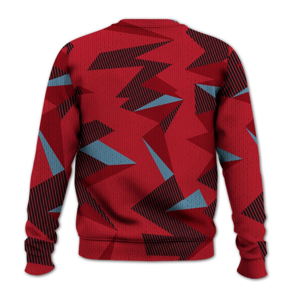 Knitted Sweater To Match Retro Raging Bull 5s - Geometric Camouflage Pattern