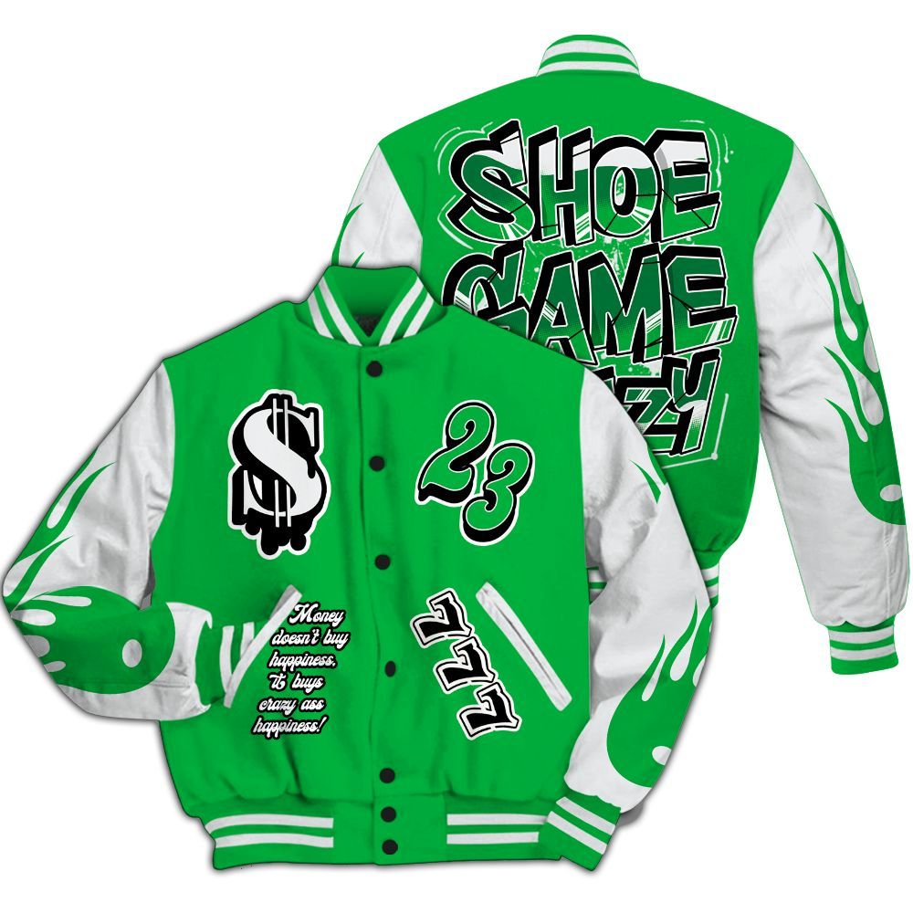 Varsity Jacket To Match Lucky Green 5s - Shoe Game Crazy Graphic All Over Print