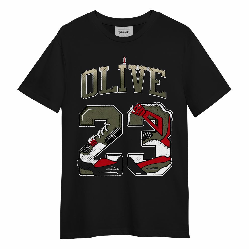 Shirt To Match Low OG Medium Olive 1s - Number 23 Dirty 4s Unisex Shirt