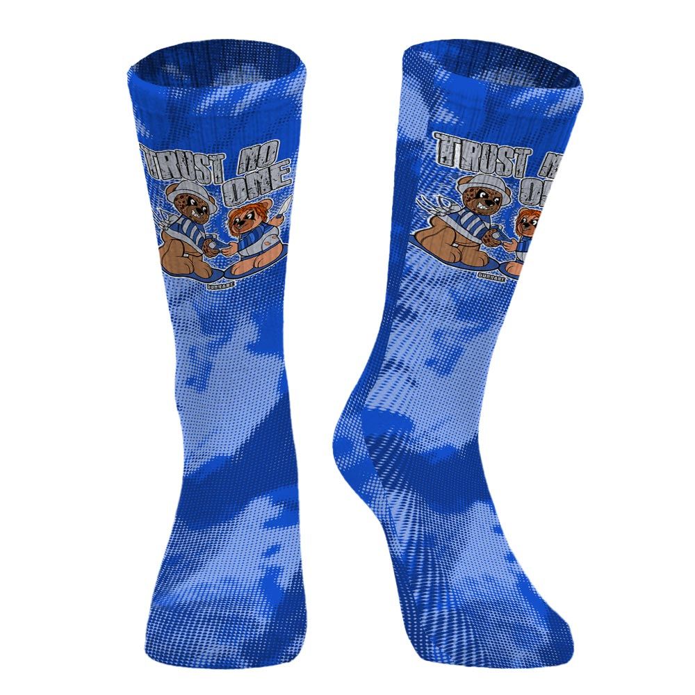 Sock To Match Air Foamposite One Royal - Trust No One Bear Halloween Abstract Halftone