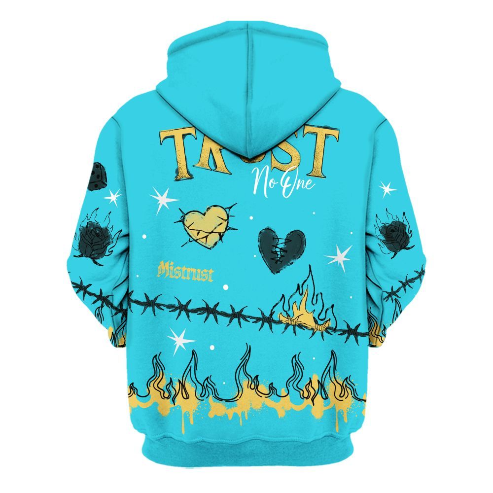 Hoodie To Match Retro Gamma Blue 11s - Trust No One Snake-Bite Doodle Crayon All Over Print