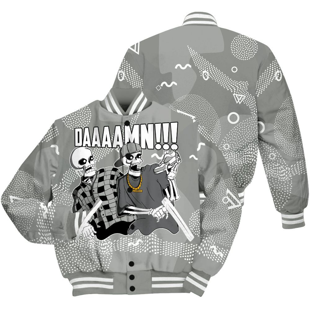 Varsity Jacket To Match Paris Cement Grey 4s - Graphic Meme Damnn All Over Print