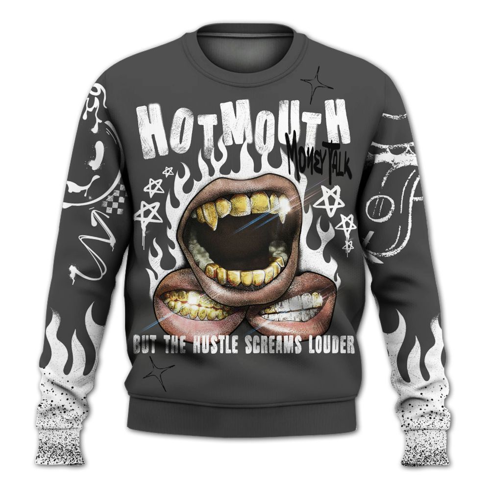Sweatshirt To Match Fear 4s - Mouth Burning Street Style All Over Print