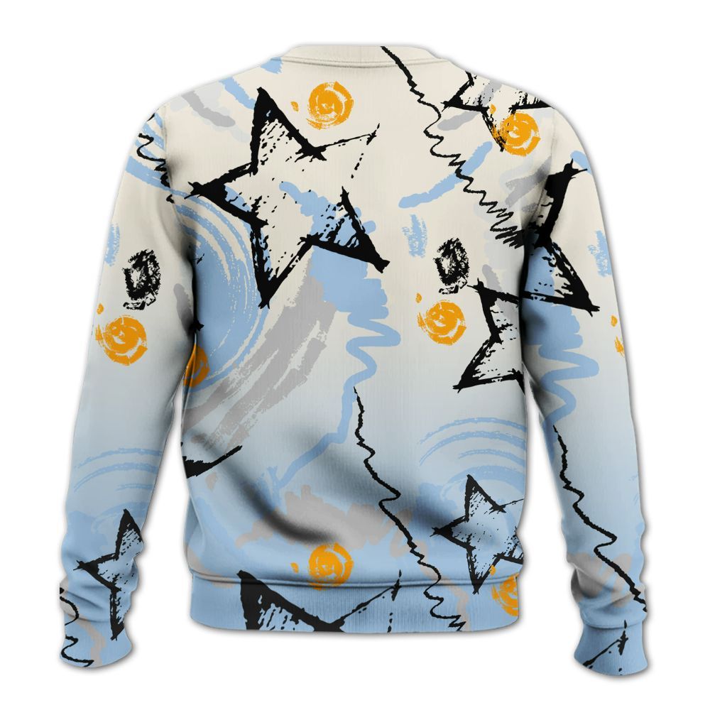 Sweatshirt To Match Retro High OG Pale Ivory Psychic Blue 1s - Grind Shine Later Drip All Over Print