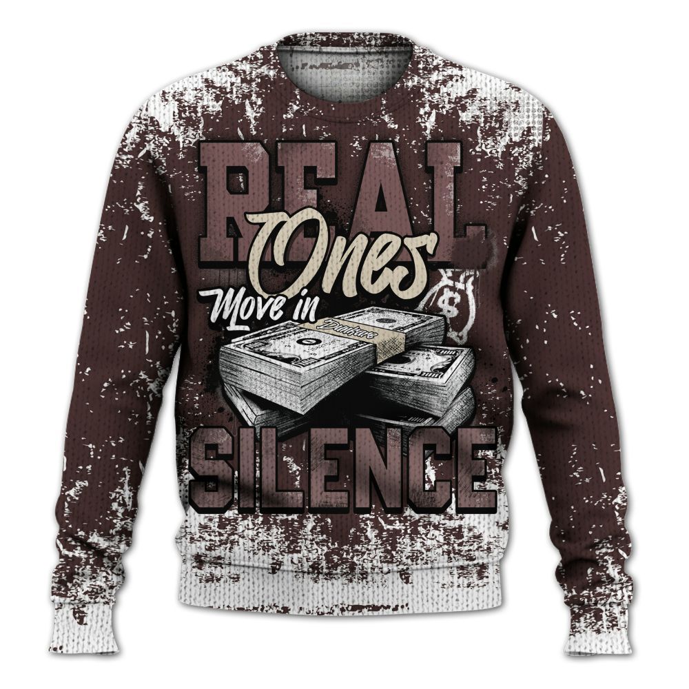 Knitted Sweater To Match Burgundy Crush 3s - Move In Silence Money Street Retro