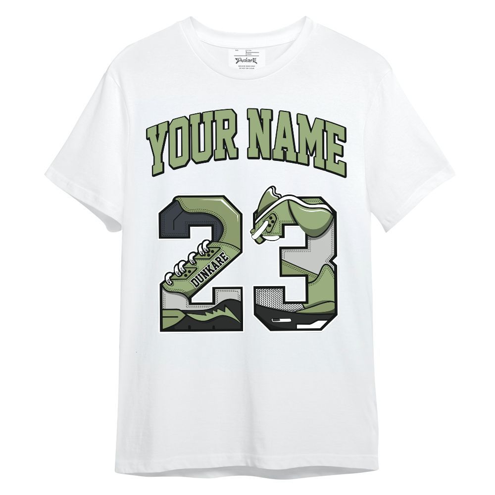 Shirt To Match Oil Green 4s - Custom Name Number 23 5s Unisex Shirt