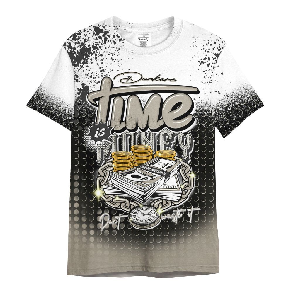 Shirt To Match RM Light Bone 4s - Halftone Time Is Money All Over Print