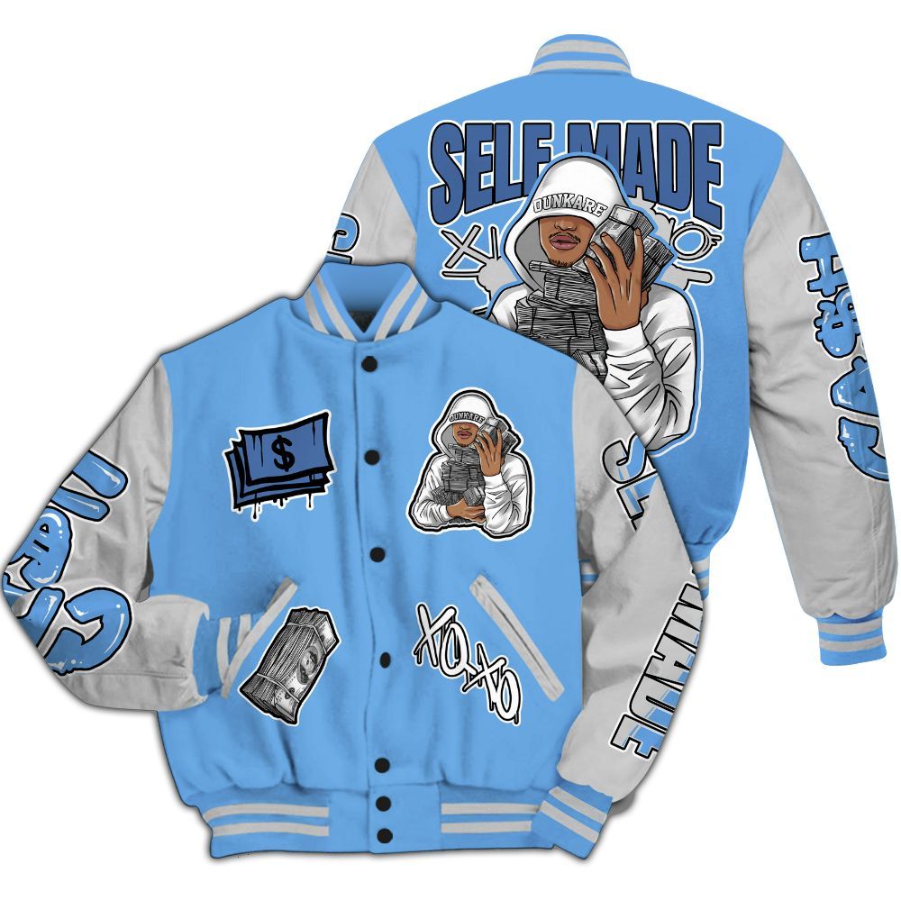 Varsity Jacket To Match University Blue 6s - Selfmade Unique All Over Print