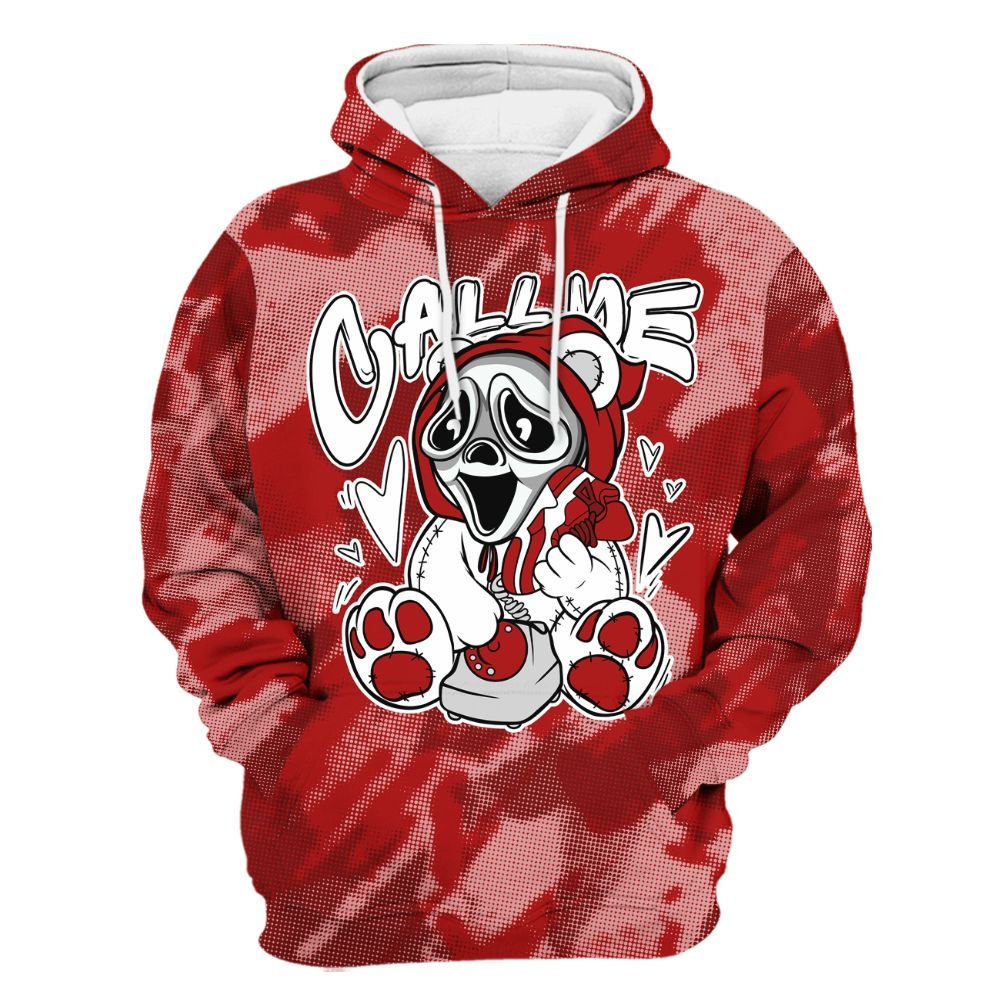 Hoodie To Match Red Taxi 12s - Call Me Bear Abstract Halftone All Over Print