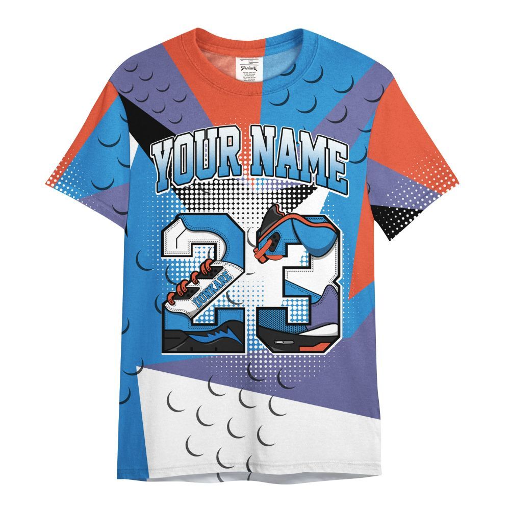 Shirt To Match Hi-Res Blue 700s - Poly Custom Name Number 23 5s All Over Print