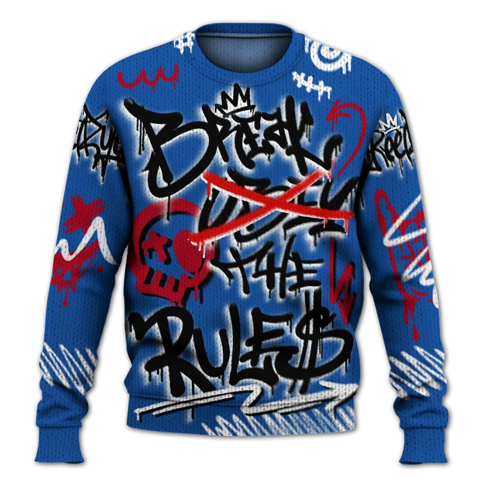 Knitted Sweater To Match Air Griffey Max Black Red Navy Blue 1s - Break Rules Streetwear