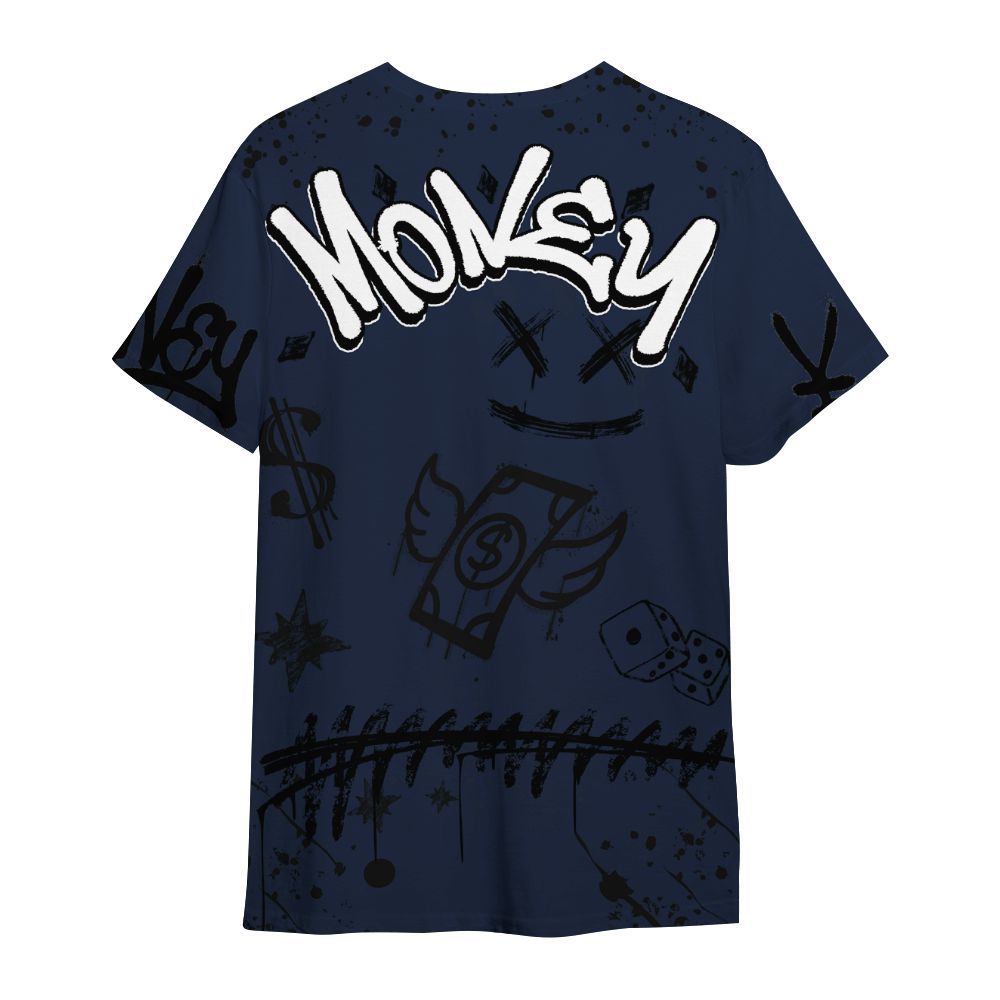 Shirt To Match Dunk Low White Midnight Navy - Everybody Paid In Full Crayon All Over Print