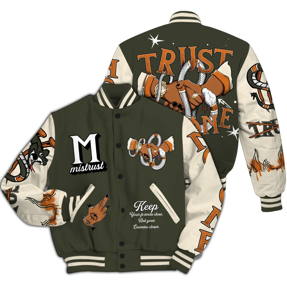 Varsity Jacket To Match Retro Undefeated 4s - Trust No One Crayon All Over Print