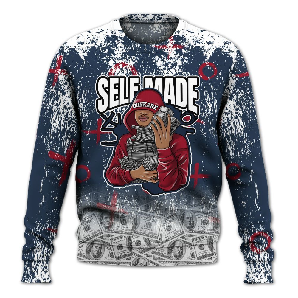 Sweatshirt To Match White Midnight Navy 6s - Selfmade Unique Grunge All Over Print