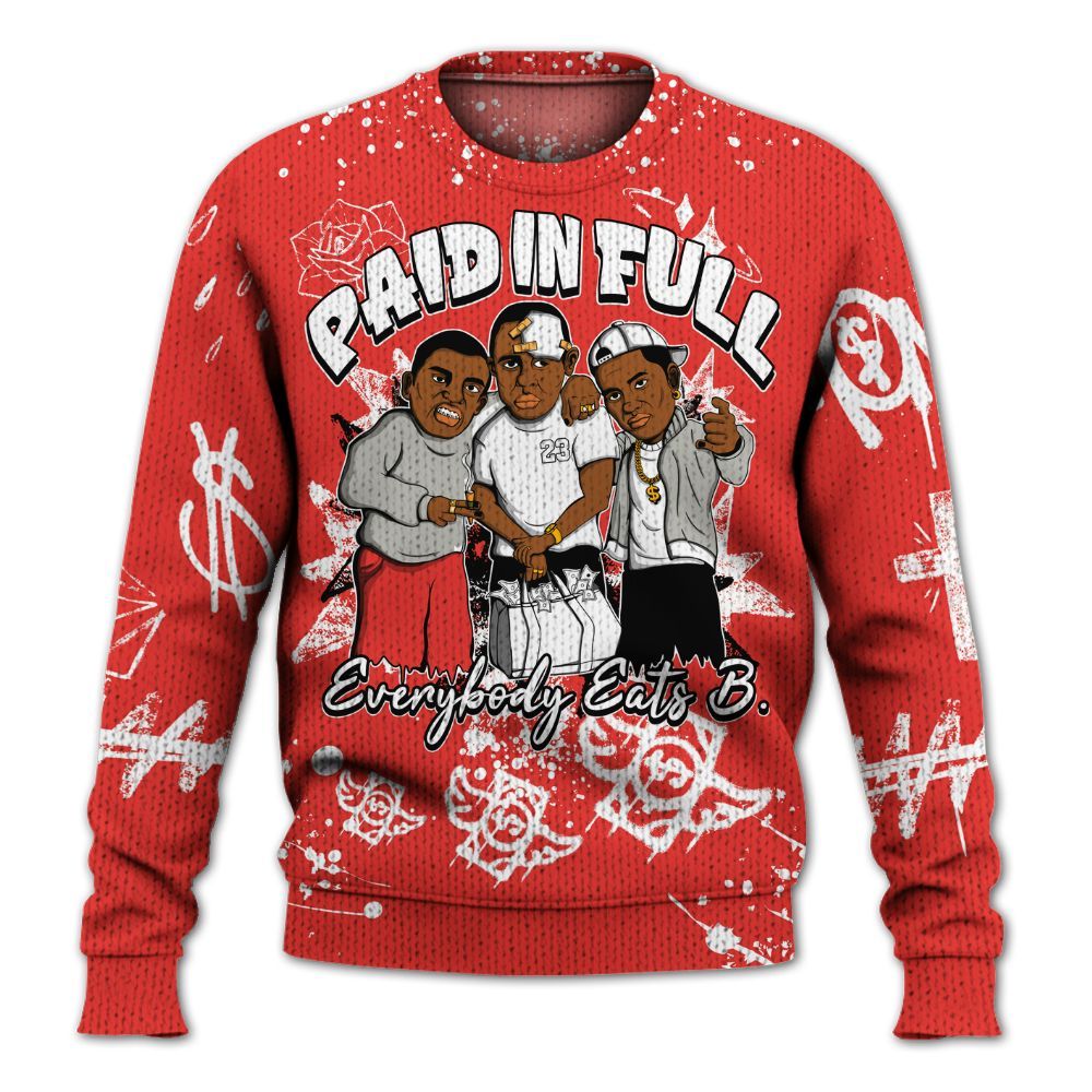 Knitted Sweater To Match Vomero 5 Bright Crimson - Everybody Paid In Full Crayon