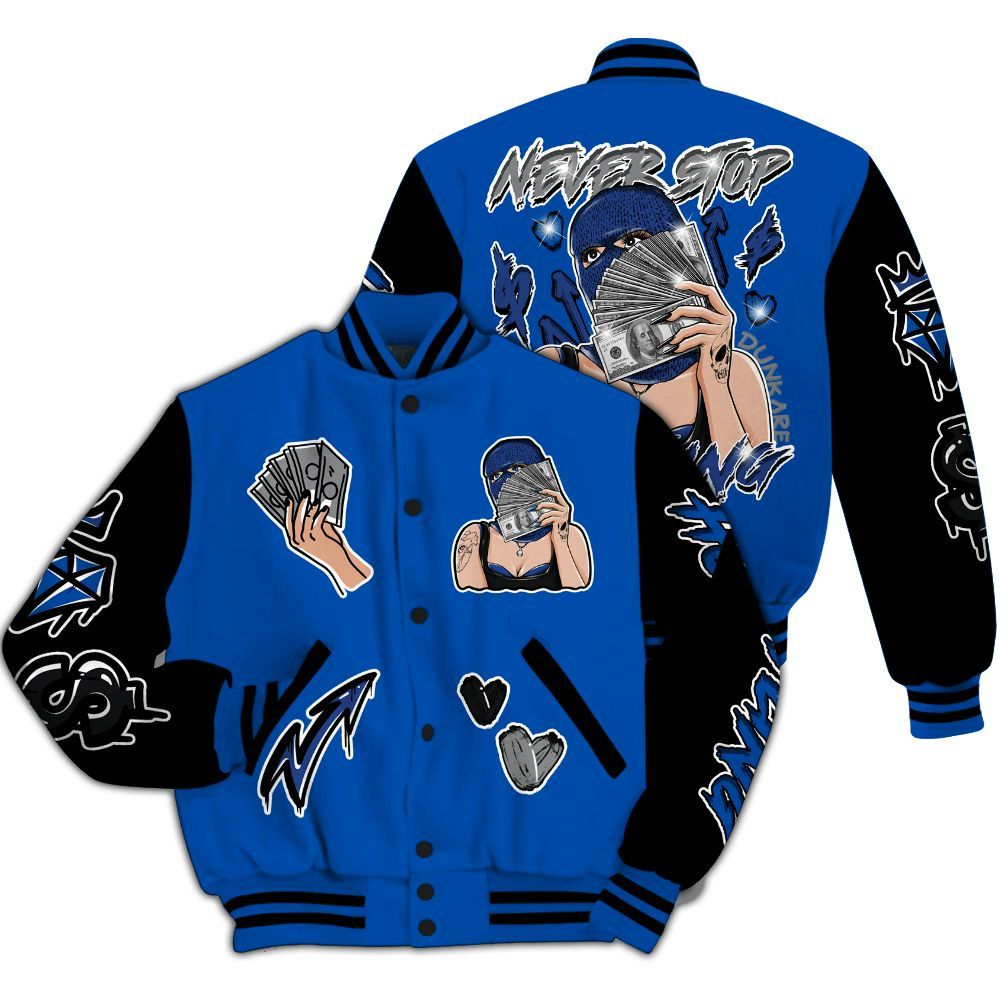 Varsity Jacket To Match Racer Blue 5s - Hustling Unique All Over Print