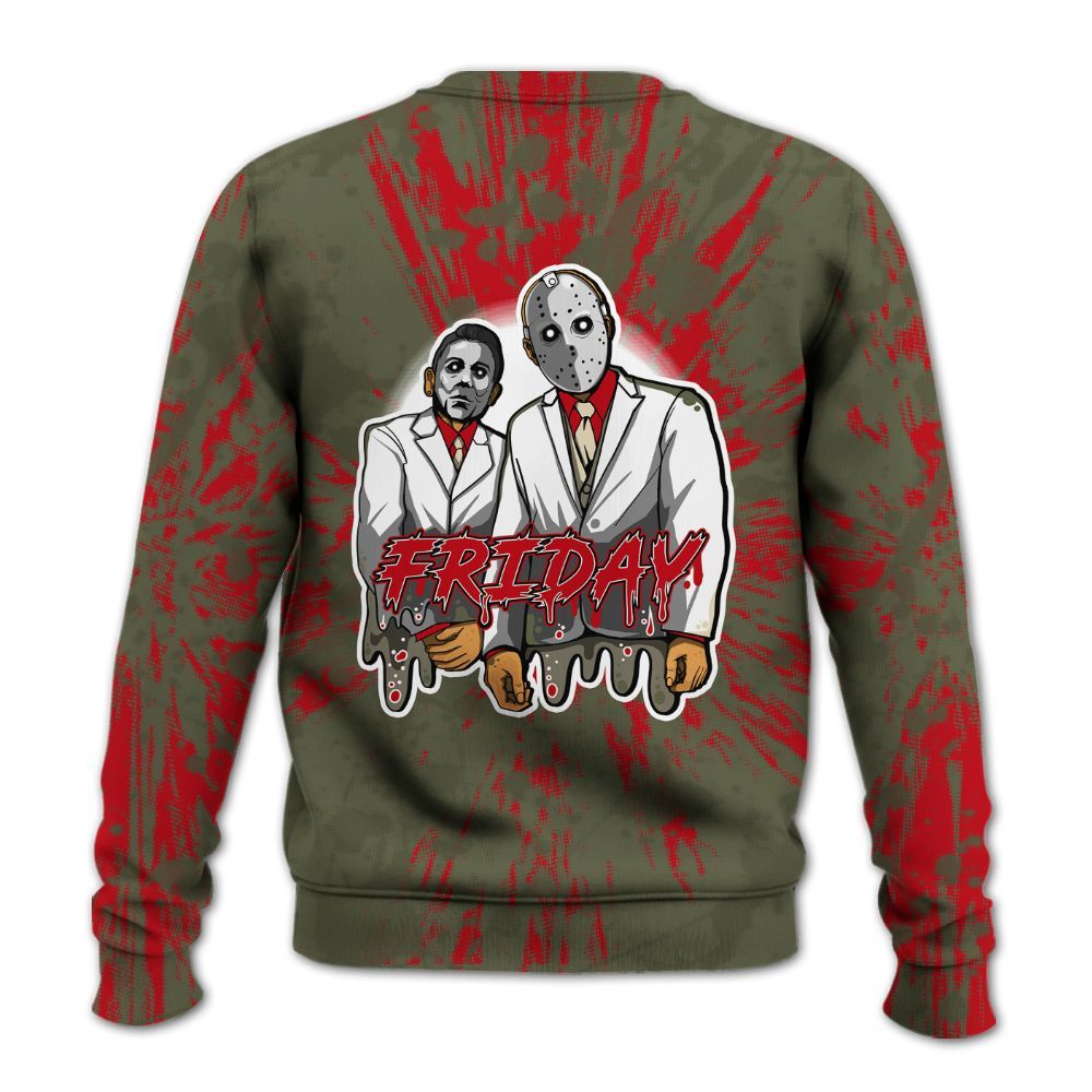 Sweatshirt To Match Travis Scott Low OG Medium Olive 1s - Friday Halloween Graphic Luxury All Over Print