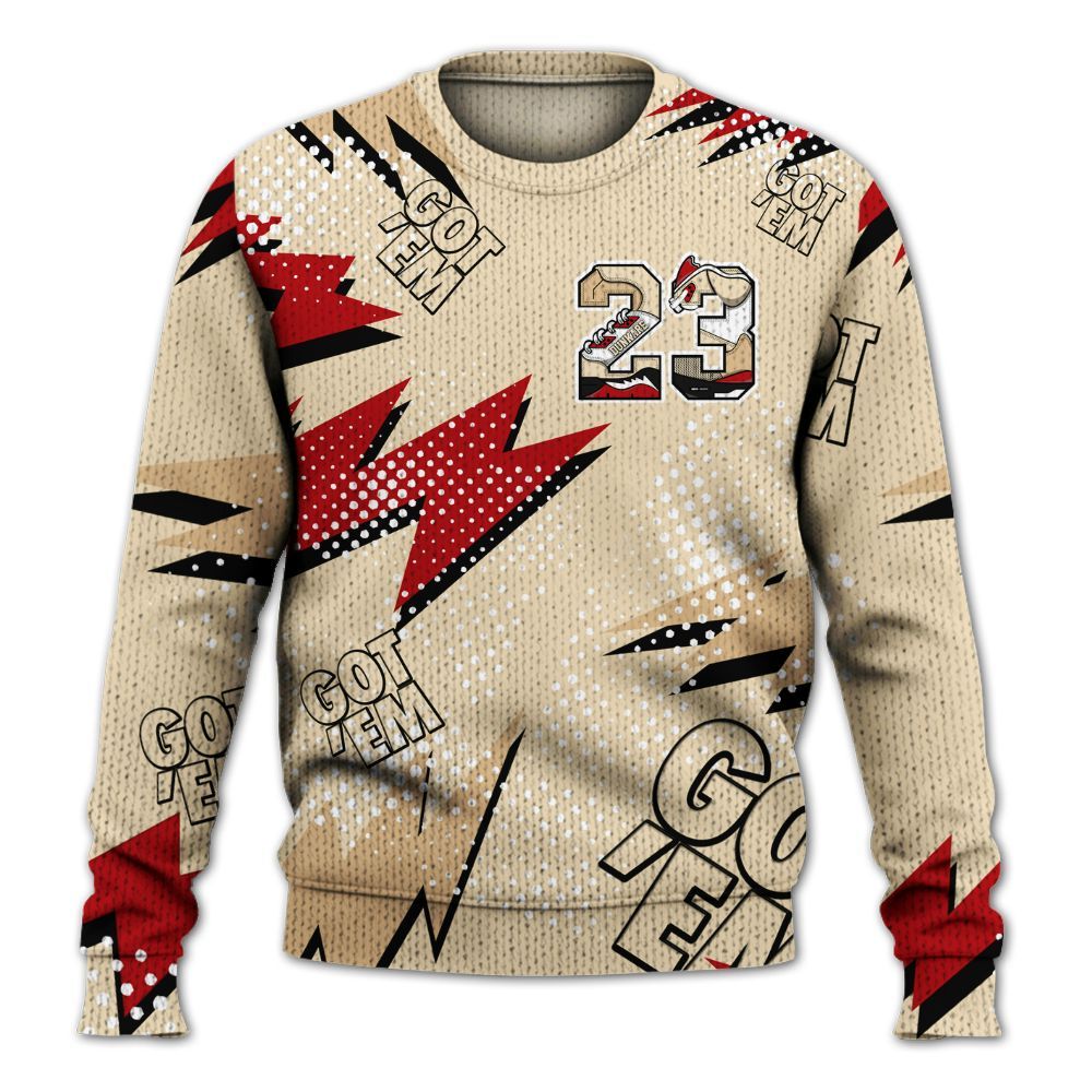 Knitted Sweater To Match Dunk Low Strawberry Waffle - Custom Name Number 23 5s