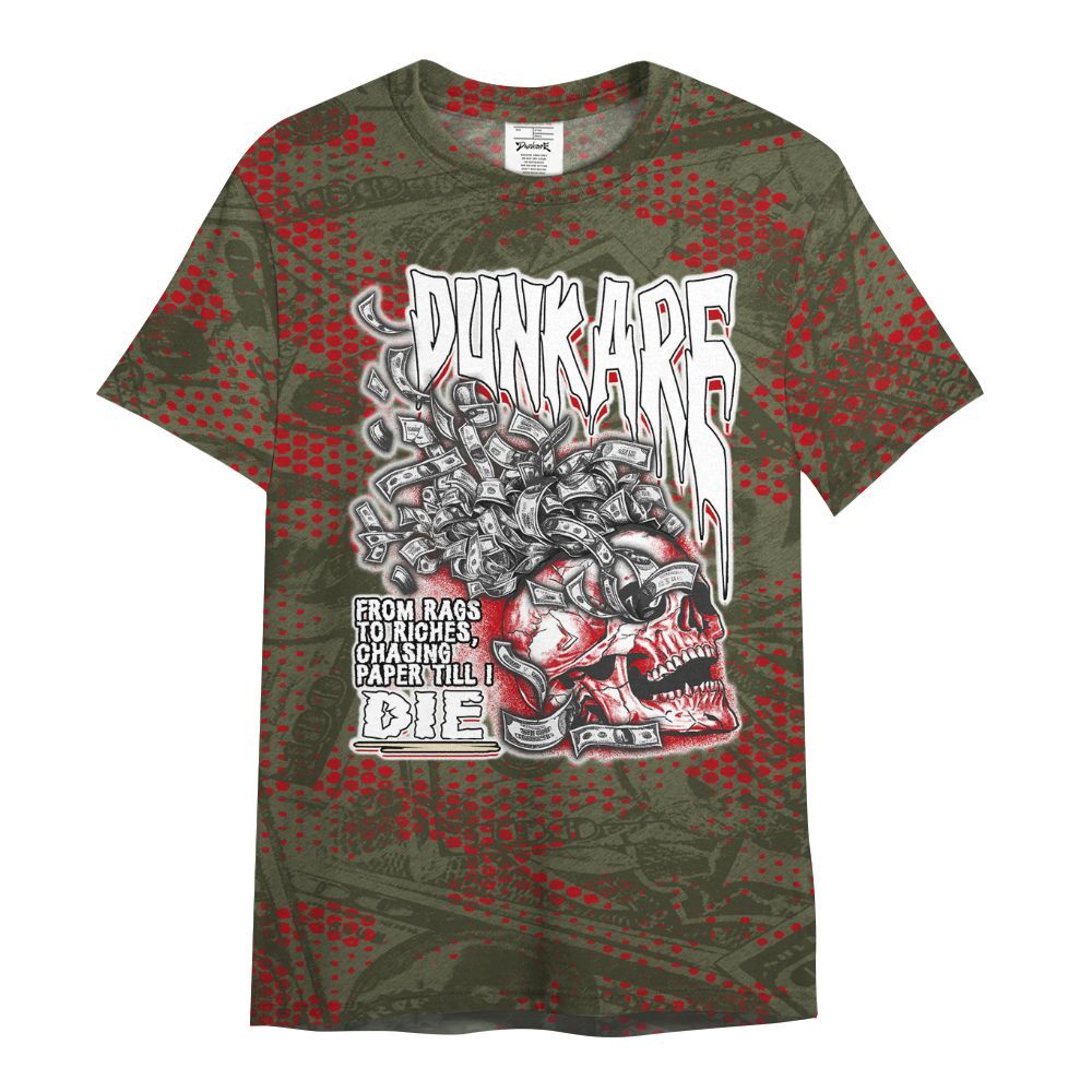 Shirt To Match Low OG Medium Olive 1s - From Rags To Riches All Over Print