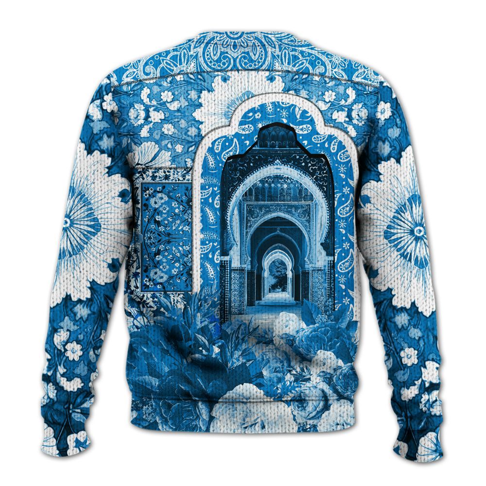 Knitted Sweater To Match Industrial Blue 4s - Angel Money Bag Military Blue 4s