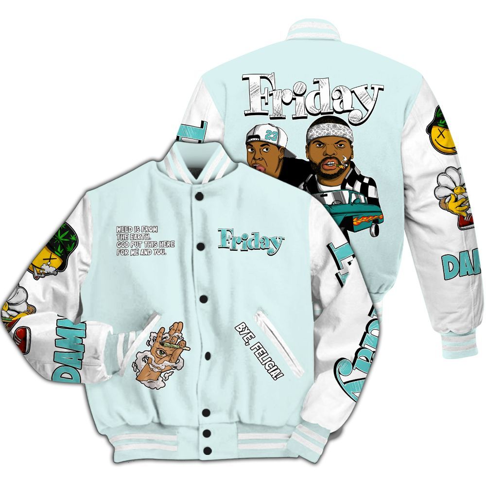 Varsity Jacket To Match KD 4 Easter Mint Candy - Friday Sneaker Stress Style All Over Print