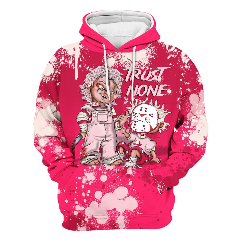 Hoodie To Match A'One Pink Aura - Trust No One Scary All Over Print