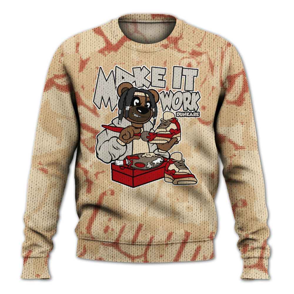 Knitted Sweater To Match Dunk Low Strawberry Waffle - Pull It Off Bear Street