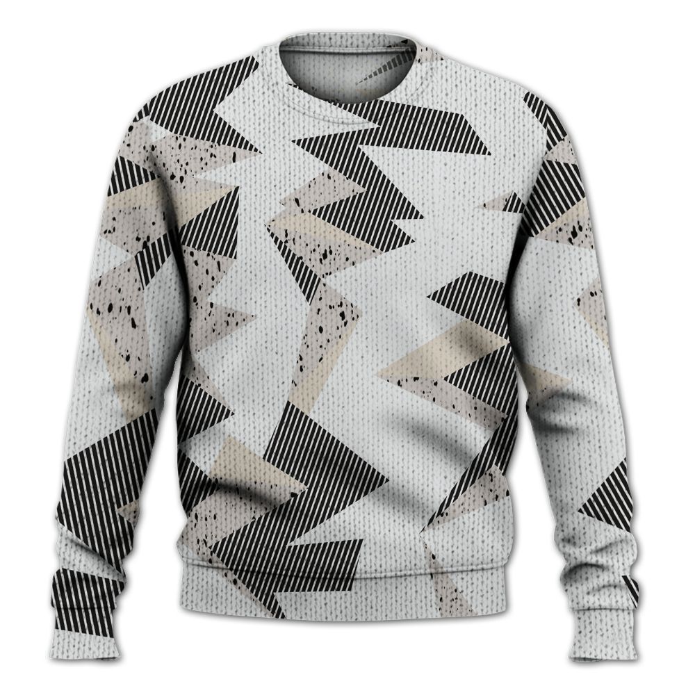 Knitted Sweater To Match Retro Reverse Metallic 5s - Geometric Camouflage Pattern