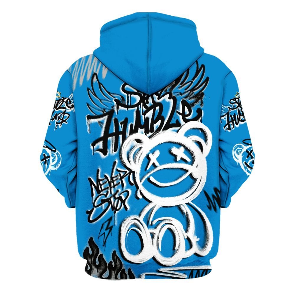 Hoodie To Match Industrial Blue 4s - Humble Drip Streetwear Graffity All Over Print