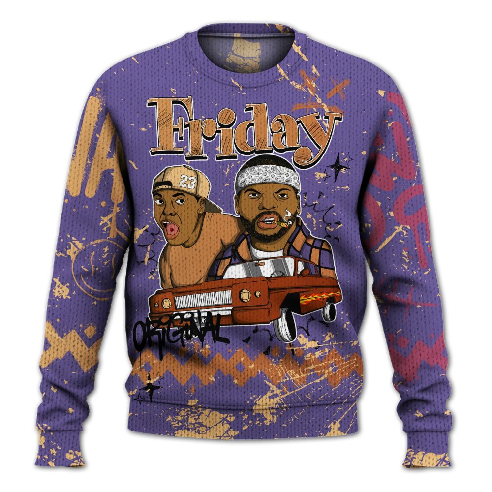 Knitted Sweater To Match Book Sunset 1s - Friday Sneaker Crayon