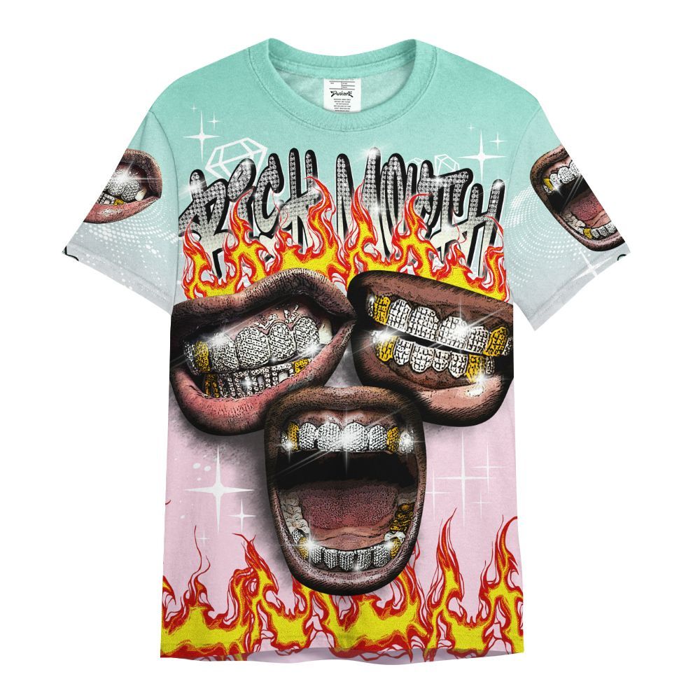 Shirt To Match Retro Easter 5s - Rich Mouth Fire Rap Retro 90s All Over Print