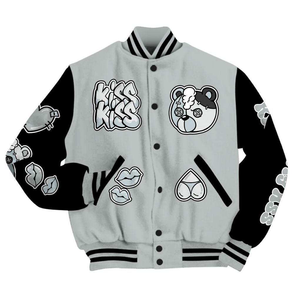 Varsity Jacket To Match Black Wolf Grey 12s - Kiss My Hugz All Over Print