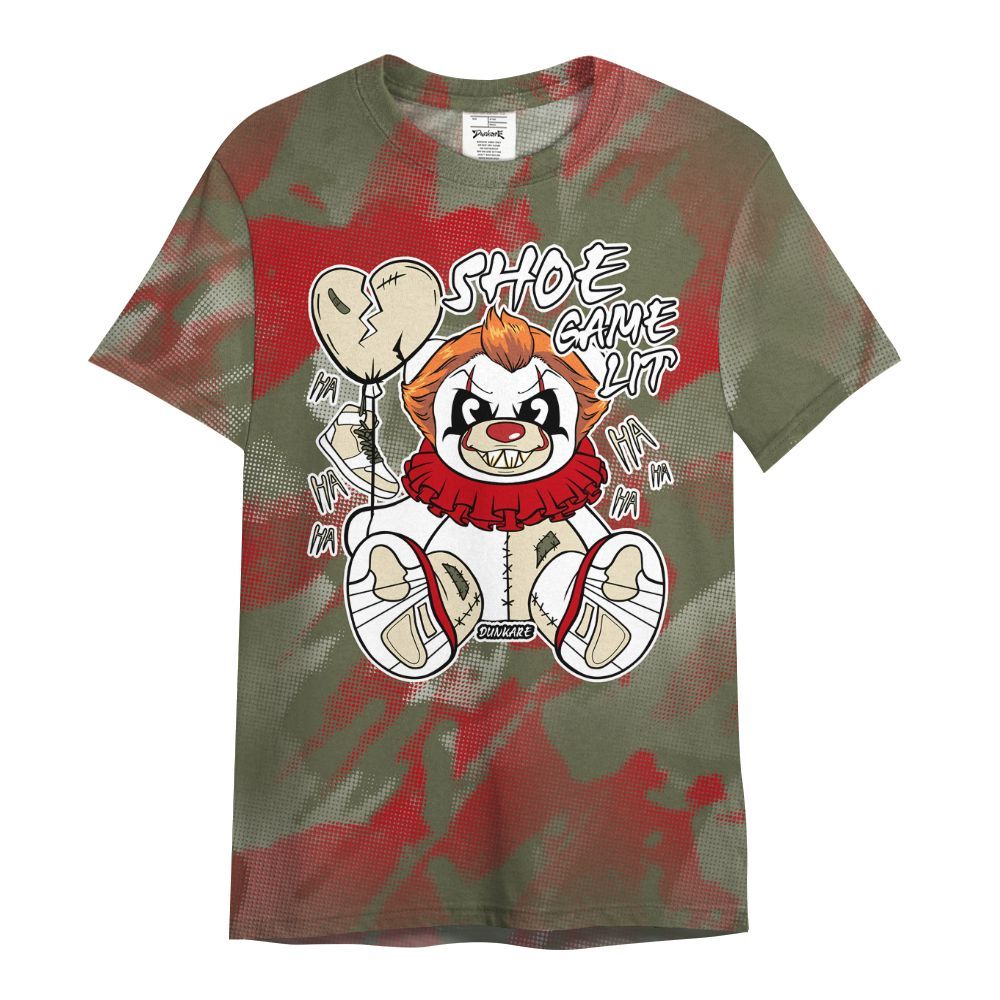 Shirt To Match Travis Scott Low OG Medium Olive 1s - Shoe Game Bear Abstract Halftone All Over Print