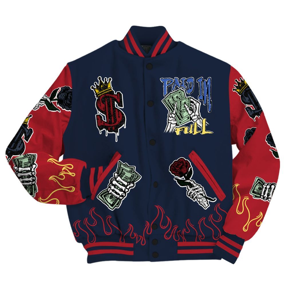 Varsity Jacket To Match Dunk Low COJP What The 2024 - Fire Everybody Paid In All Over Print