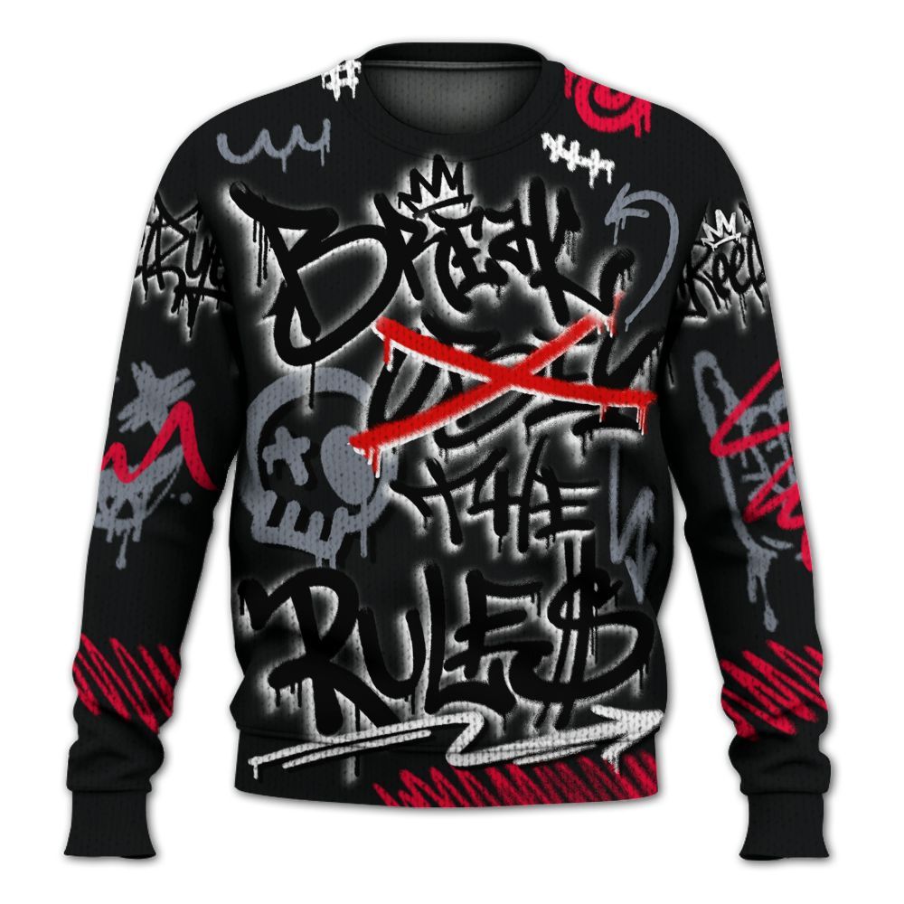 Knitted Sweater To Match Mid Black Metallic 1s - Break Rules Streetwear